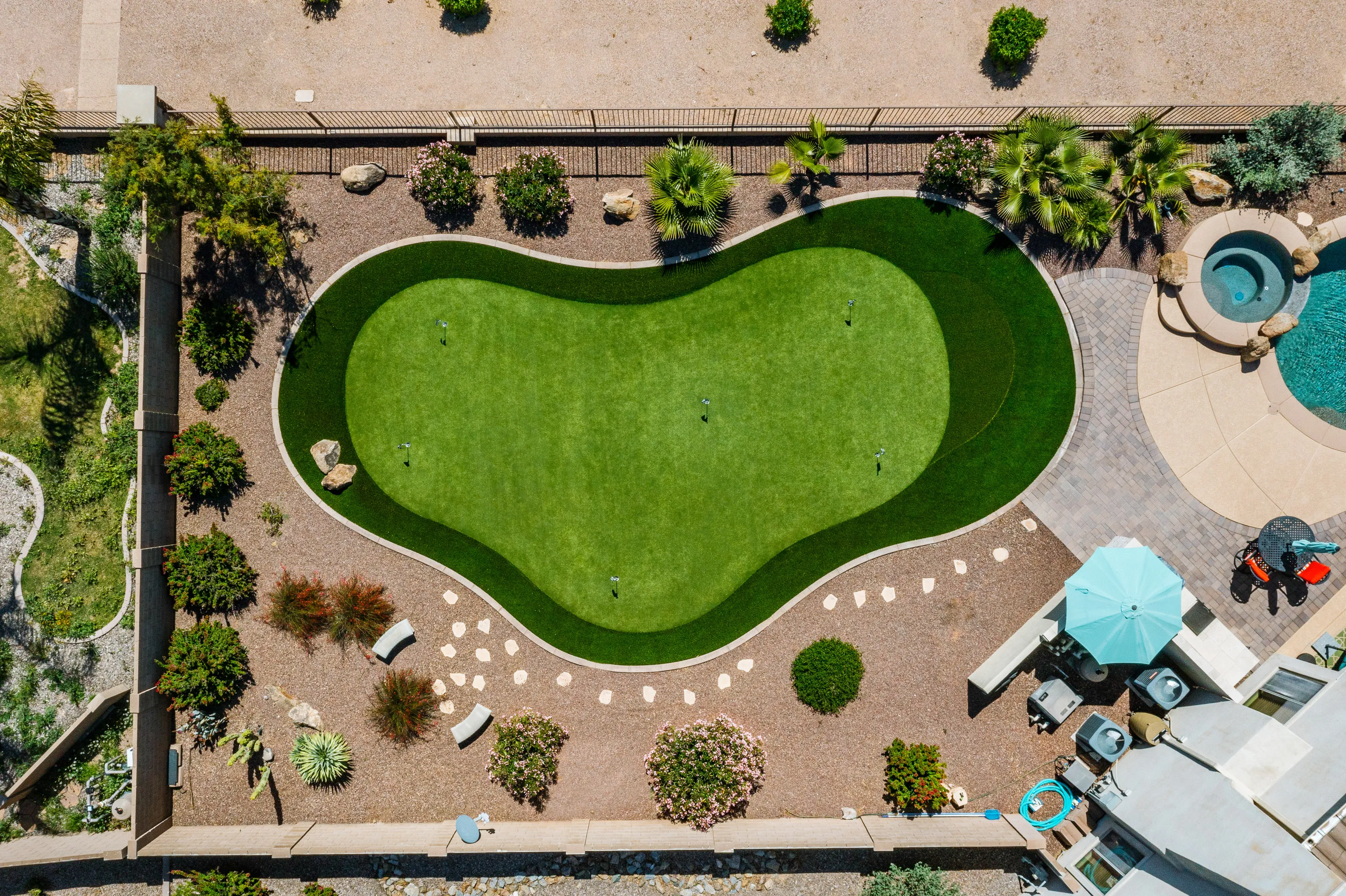 Putting green turf installation